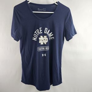 ❤️Notre Dame Fighting Irish Women's T-Shirt by Under Armor Navy M Short Sleeve